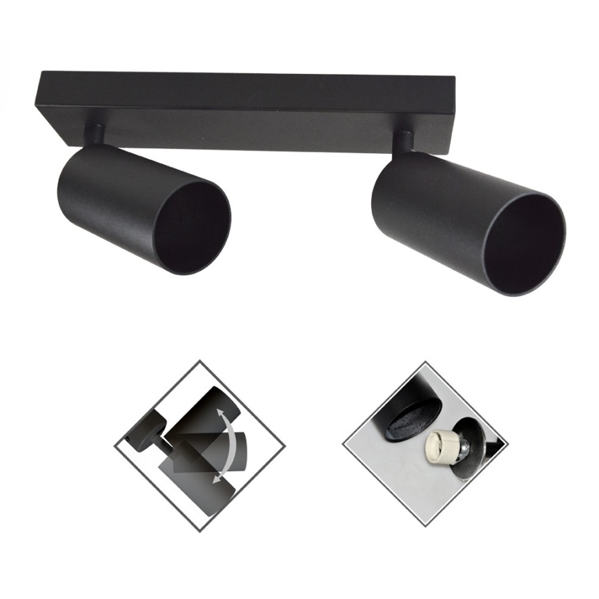 Спот FARGO 2xGU10/30W/230V черен