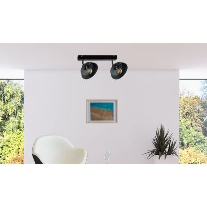 Спот FAUN 2xE27/60W/230V черен