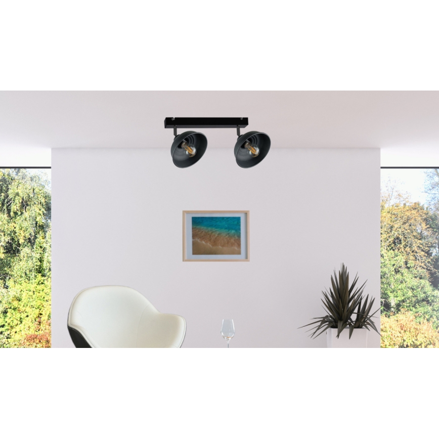 Спот FAUN 2xE27/60W/230V черен