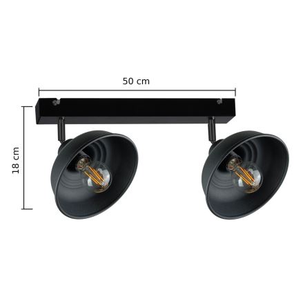 Спот FAUN 2xE27/60W/230V черен