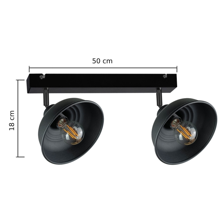 Спот FAUN 2xE27/60W/230V черен