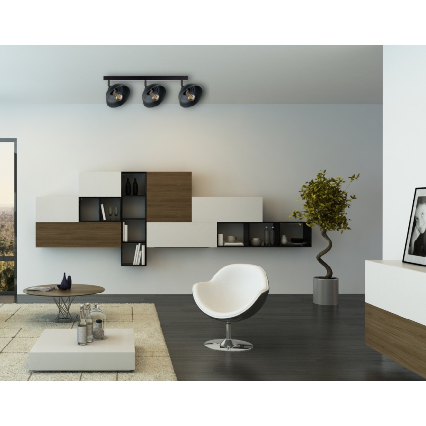 Спот FAUN 3xE27/60W/230V черен