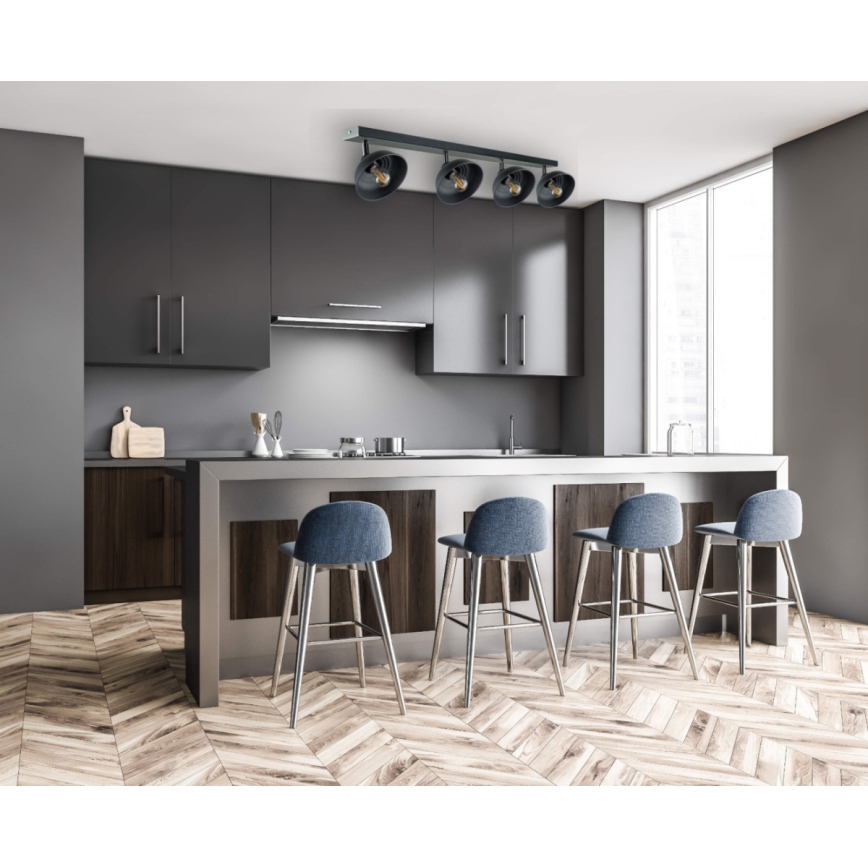 Спот FAUN 4xE27/60W/230V черен