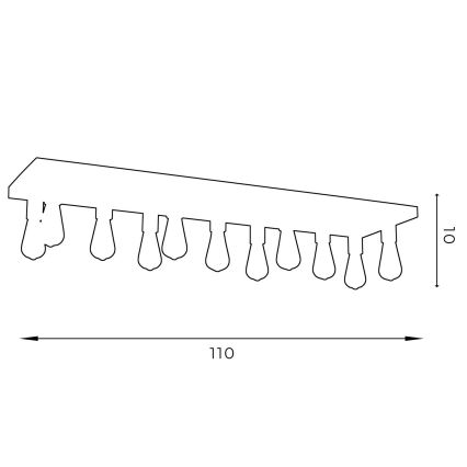 Спот FILO 11xE27/60W/230V черен/златист