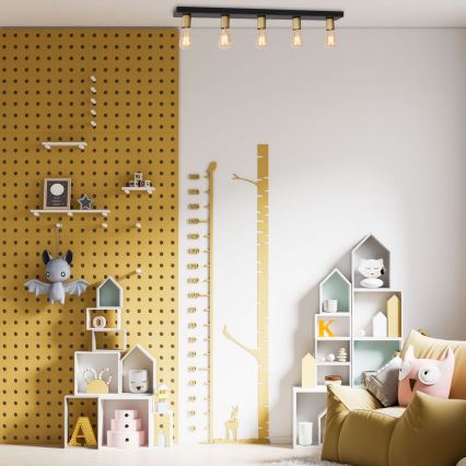 Спот FILO 5xE27/60W/230V черен/златист