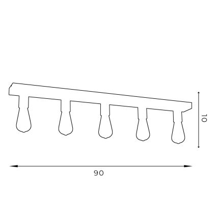 Спот FILO 5xE27/60W/230V черен/златист