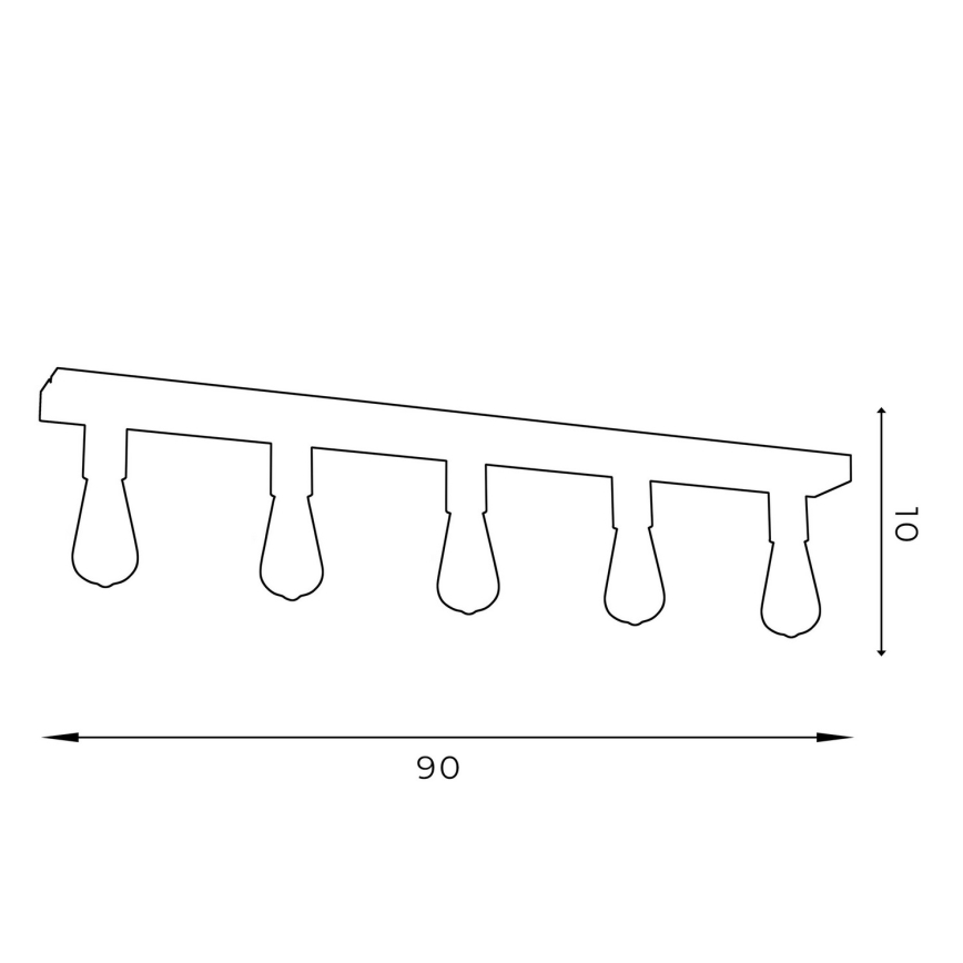 Спот FILO 5xE27/60W/230V черен/златист
