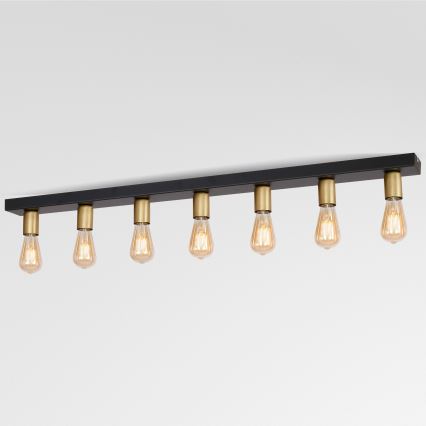 Спот FILO 7xE27/60W/230V черен/златист