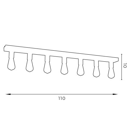 Спот FILO 7xE27/60W/230V черен/златист