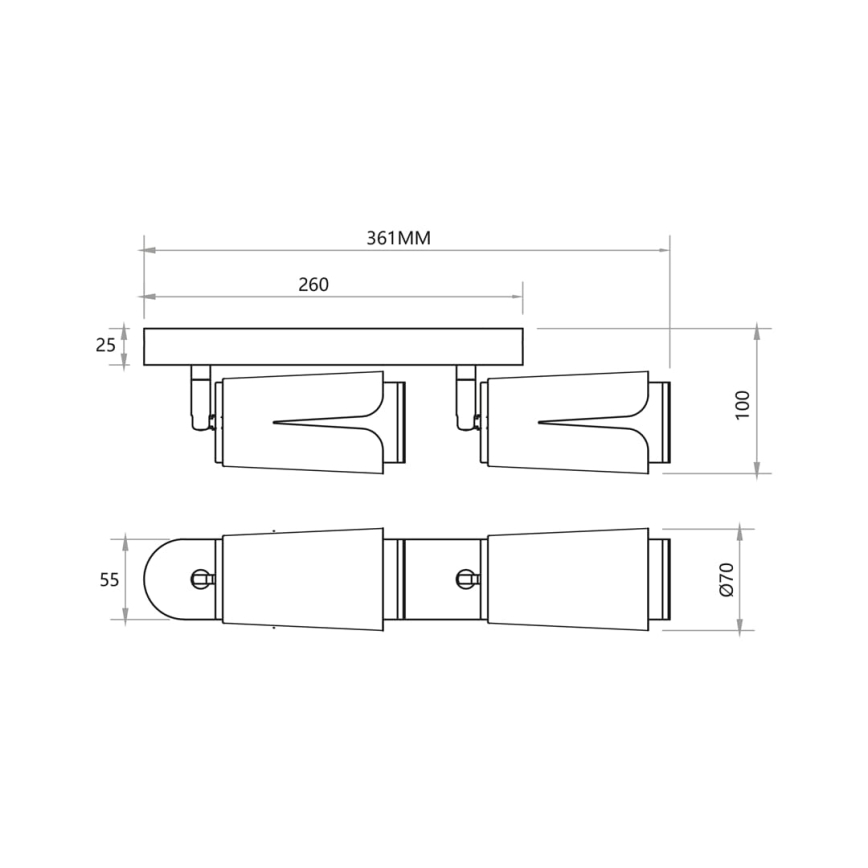 Спот FLOWER 2xGU10/8W/230V черен