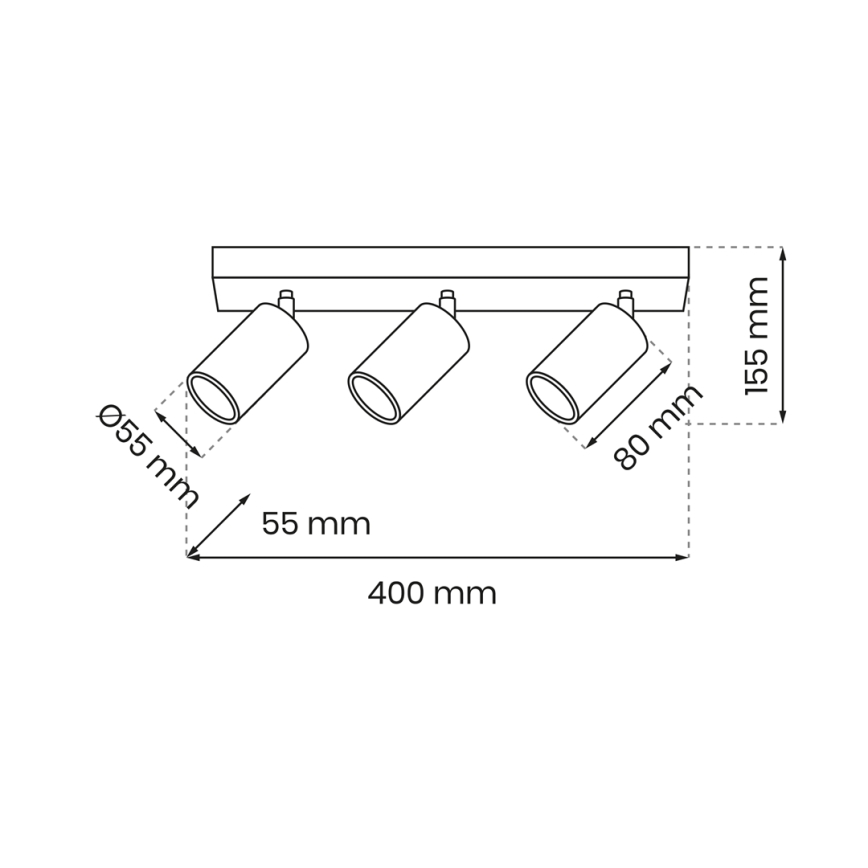 Спот HUDSON 3xGU10/8W/230V бял