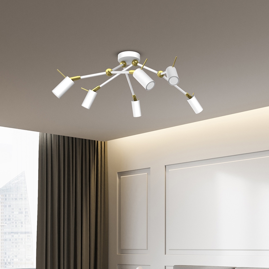 Спот IRIS 6xGU10/MR11/40W/230V бял/златист