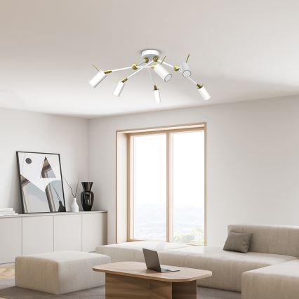 Спот IRIS 6xGU10/MR11/40W/230V бял/златист