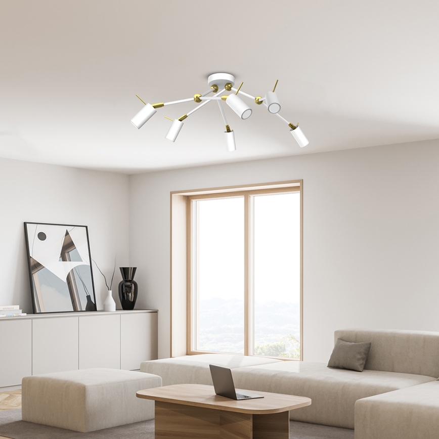 Спот IRIS 6xGU10/MR11/40W/230V бял/златист