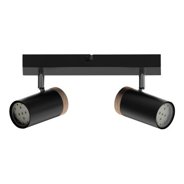 Спот LAGOS 2xGU10/15W/230V черен/кафяв