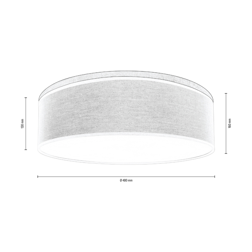 Плафон BOHO 3xE27/25W/230V Ø 48 см дъб – FSC сертифицирано