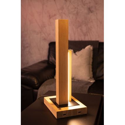 LED Димируема настолна лампа SOHO BLACK LED/10W/230V 45 см дъб – FSC сертифицирано