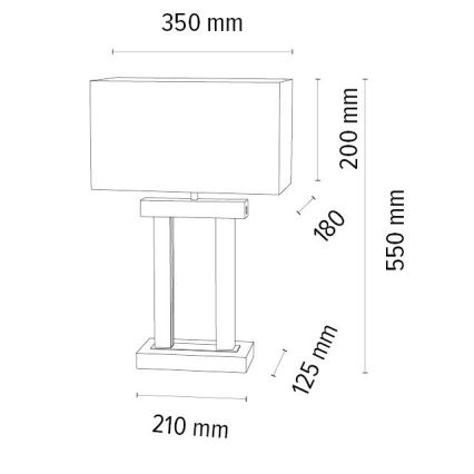 LED Димируема настолна лампа HAKON 1xE27/40W+ 2xLED/7,5W/230V 55 см дъб – FSC сертифицирано