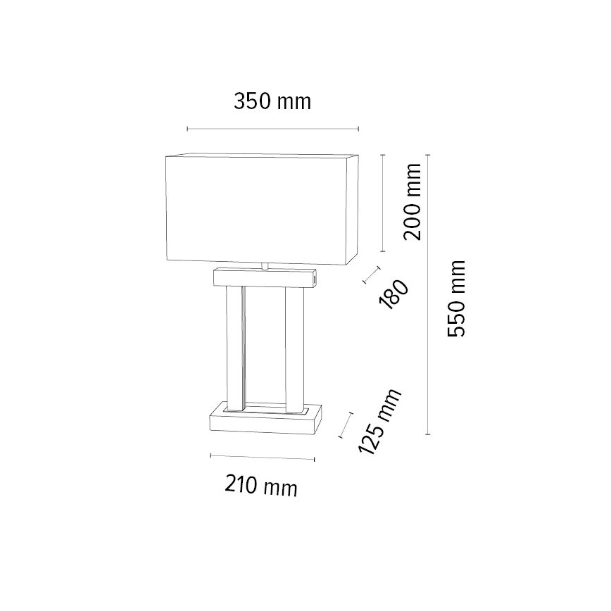 LED Димируема настолна лампа HAKON 1xE27/40W+ 2xLED/7,5W/230V 55 см дъб – FSC сертифицирано