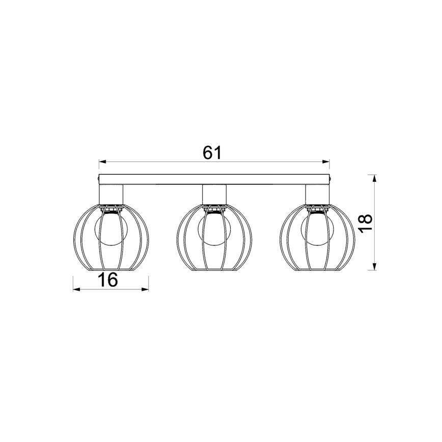 Спот LAPS 3xE27/15W/230V черен