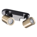 Спот LAURIN 2xGU10/10W/230V месинг/черен