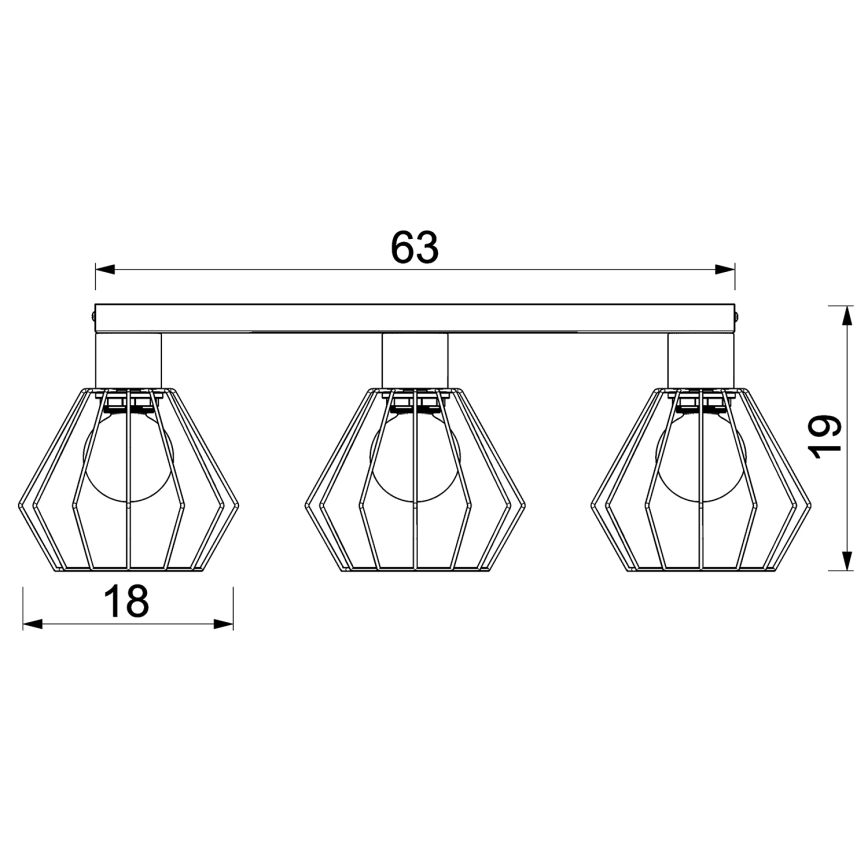 Спот LETI 3xE27/15W/230V черен