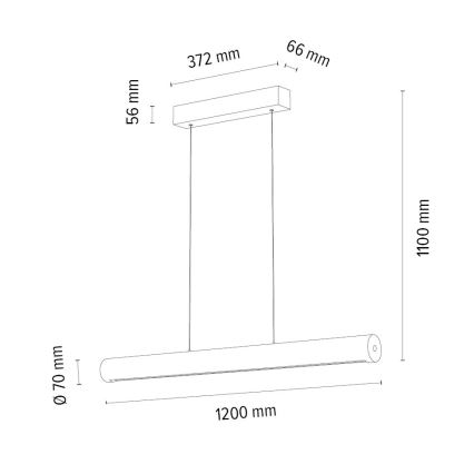 LED Димируем пендел CONOR LED/34,5W/230V дъб – FSC сертифицирано