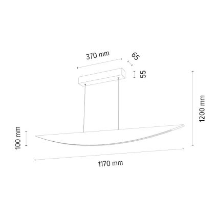 LED Димируем пендел DUBAI LED/14W/230V дъб – FSC сертифицирано