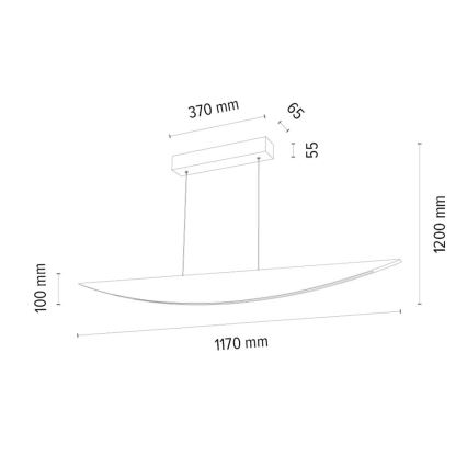 LED Димируем пендел DUBAI LED/14W/230V дъб – FSC сертифицирано