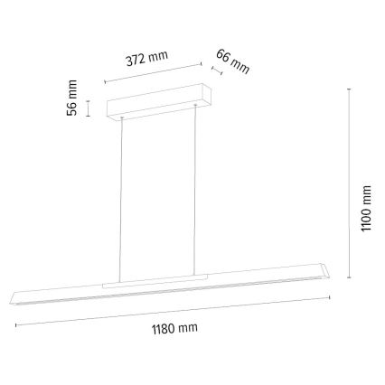 LED Димируем пендел JONAS LED/16,5W/230V дъб