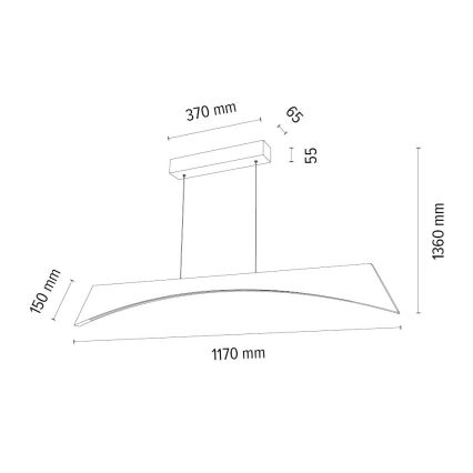 LED Димируем пендел ZIAD LED/14W/230V дъб – FSC сертифицирано