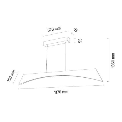 LED Димируем пендел ZIAD LED/14W/230V дъб – FSC сертифицирано