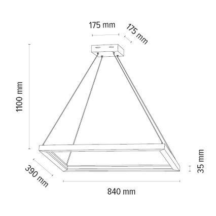 LED Димируем пендел LEGNO LED/31,5W/230V дъб – FSC сертифицирано