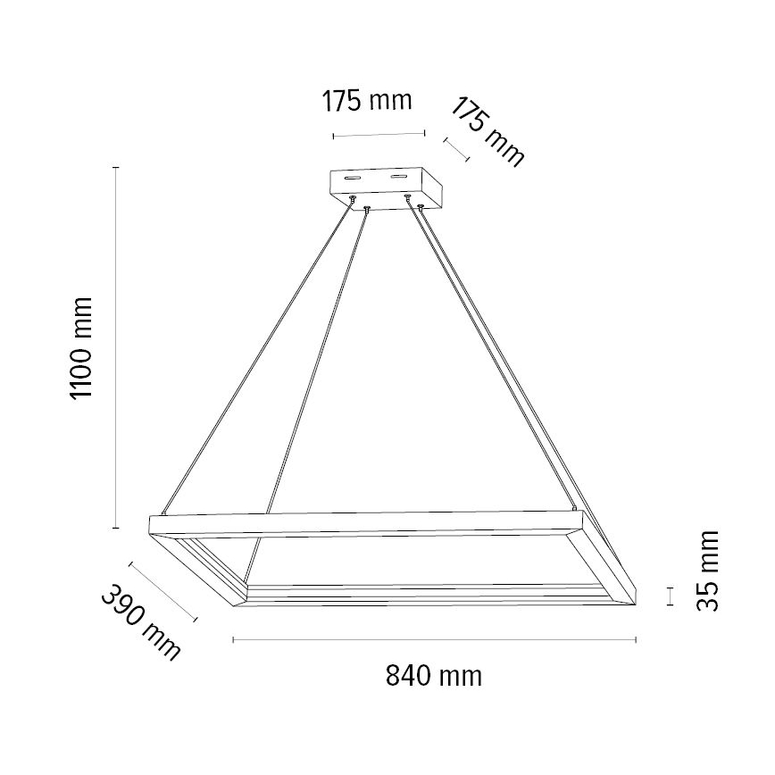 LED Димируем пендел LEGNO LED/31,5W/230V дъб – FSC сертифицирано