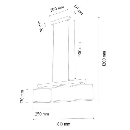 Пендел MERCEDES 3xE27/40W/230V кафяв/дъб