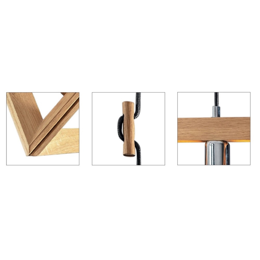 Пендел на кабел TRIGONON 1xE27/60W/230V матов дъб