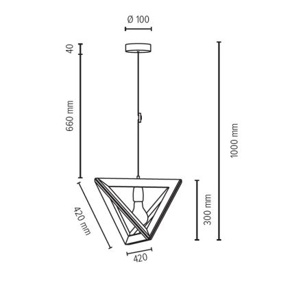 Пендел TRIGONON 1xE27/60W/230V бук - FSC сертифициран