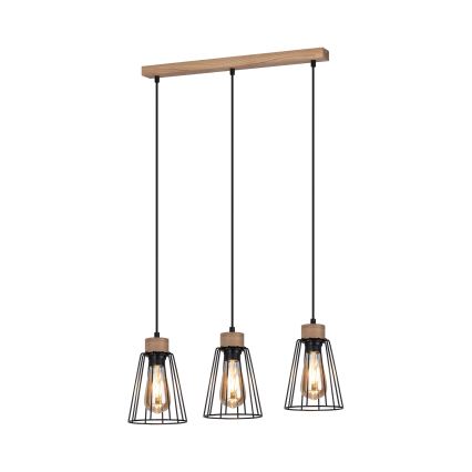Spot-Light - Пендел ORAZIO 3xE27/60W/230V дъб