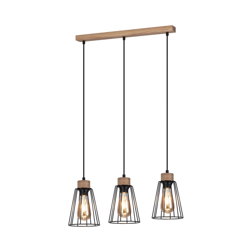 Spot-Light - Пендел ORAZIO 3xE27/60W/230V дъб