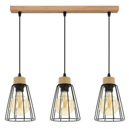 Spot-Light - Пендел ORAZIO 3xE27/60W/230V дъб