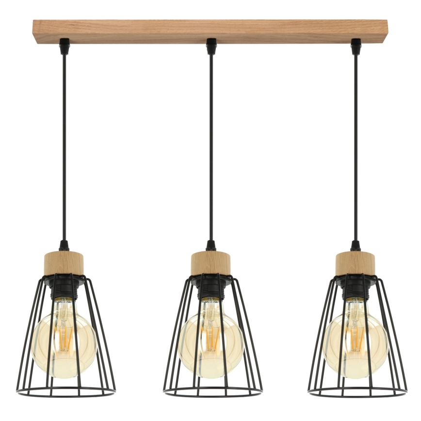 Spot-Light - Пендел ORAZIO 3xE27/60W/230V дъб