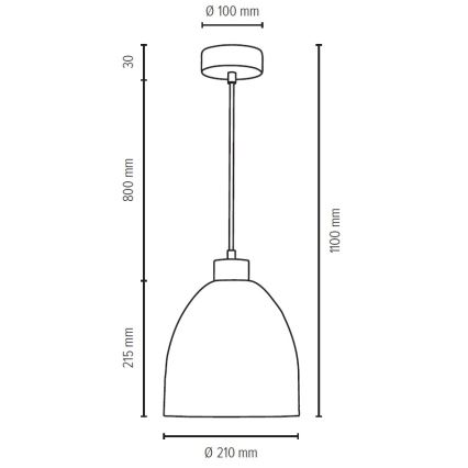 Пендел ALESSANDRO 1xE27/60W/230V дъб - FSC сертифициран