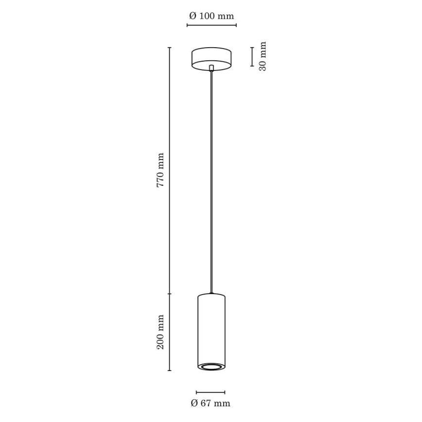 LED Пендел PIPE 1xGU10/5W/230V матов дъб - FSC сертифициран