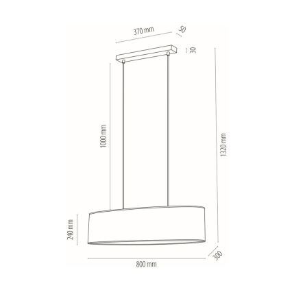 Пендел DOVE 2xE27/40W/230V дъб - FSC сертифициран