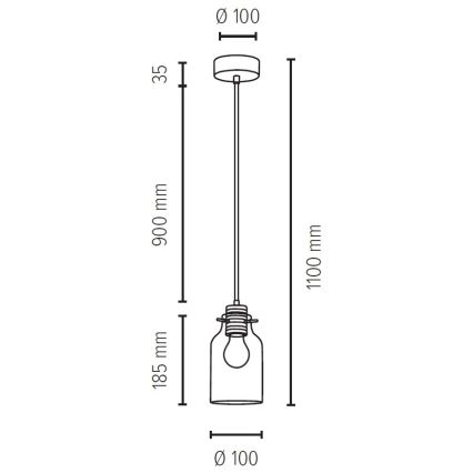 Пендел ALESSANDRO 1xE27/60W/230V дъб - FSC сертифициран