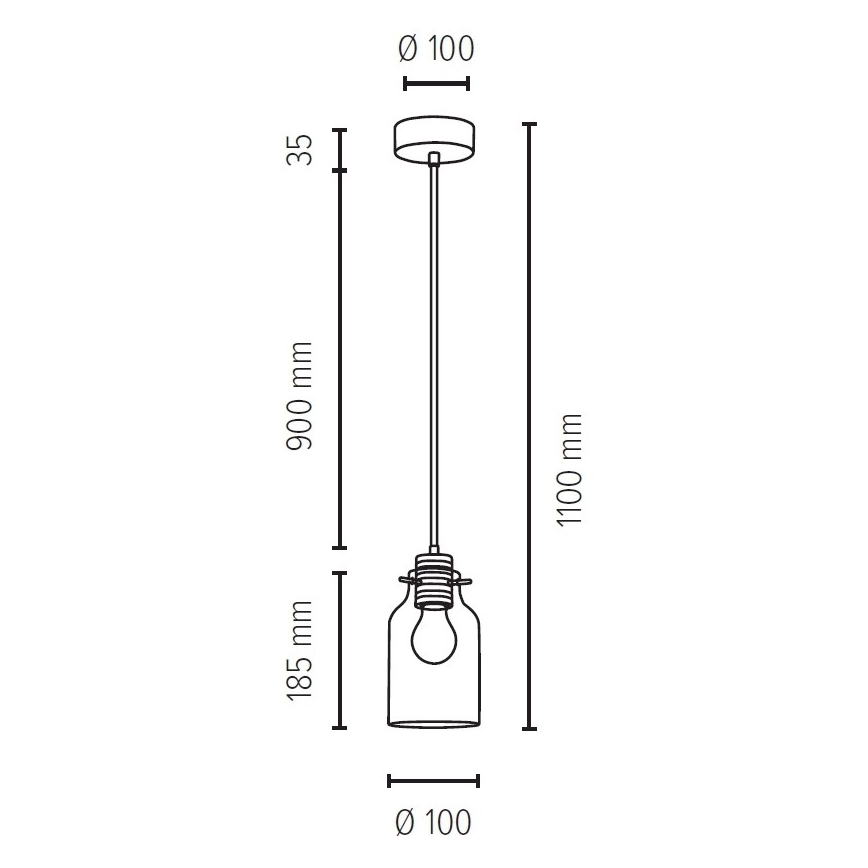 Пендел ALESSANDRO 1xE27/60W/230V дъб - FSC сертифициран