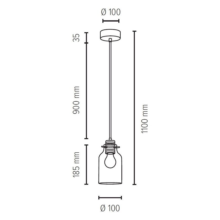 Пендел ALESSANDRO 1xE27/60W/230V бук - FSC сертифициран