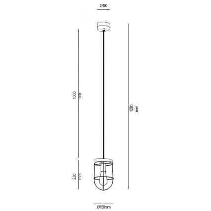 Пендел NETUNO 1xE27/60W/230V дъб