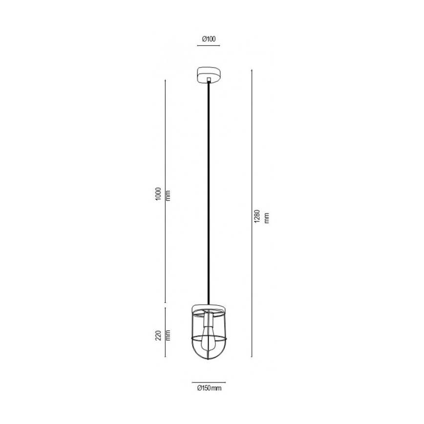 Пендел NETUNO 1xE27/60W/230V дъб