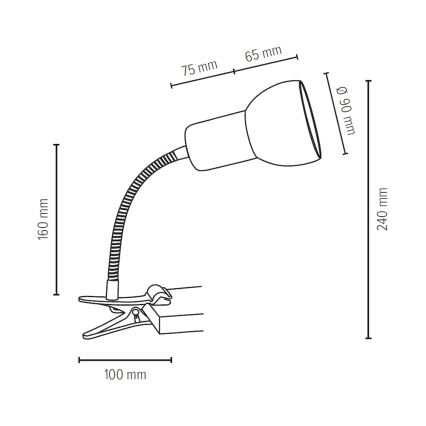 Гъвкава лампа с щипка SVENDA 1xE27/60W/230V дъб/сива